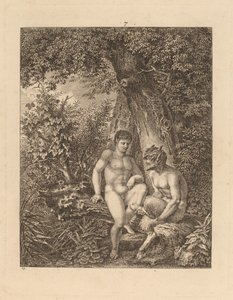 Zwei Satyrn im Wald