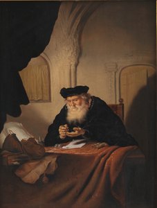 Ein alter Mann zählt sein Geld von Salomon Koninck