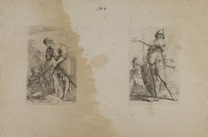 (Figurenserie) Mann mit schwerem Seil