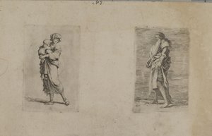 (Figurenserie) Frau mit Baby von Salvator Rosa