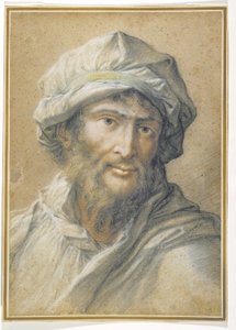Kopf eines bärtigen Mannes mit Turban von Salvator Rosa