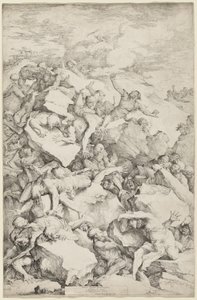 Der Fall der Giganten von Salvator Rosa