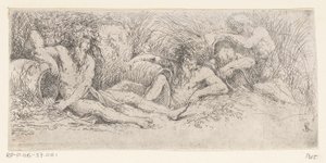 Fünf Flussgötter mit Urnen von Salvator Rosa