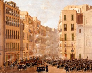 Die bourbonische Armee reagierte auf die Aufstände in Neapel im Mai 1848 (Detail)