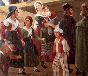 Traditionelle neapolitanische Kostüme: einfache Leute (Detail) von Salvatore Fergola