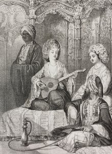Harem im Osten, Lithographie von Salvatore Puglia aus Poliorama Pittoresco, Nr. 2, 19. August von Salvatore Puglia