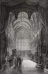 Innenansicht der Kathedrale von Carlisle, Vereinigtes Königreich, Lithographie von Salvatore Puglia aus Poliorama Pittoresco, Nr. 25, 25. Januar von Salvatore Puglia