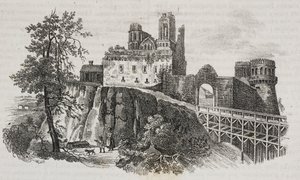 Schloss Ostroh, Ukraine, Lithographie von Salvatore Puglia aus Poliorama Pittoresco, Nr. 30, 1. März