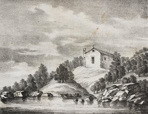Heiligtum von Peschici, Apulien, Italien, Lithographie von Salvatore Puglia aus Poliorama Pittoresco, Nr. 51, 27. Juli