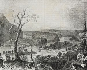 Ansicht des Harper Valley vom Blue Ridge aus gesehen, USA, Lithographie von Salvatore Puglia aus Poliorama Pittoresco, Nr. 43, 4. Juni