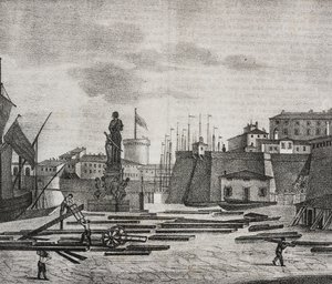 Ansicht des Hafens von Livorno, Toskana, Italien, Lithographie von Salvatore Puglia aus Poliorama Pittoresco, Nr. 38, 26. April von Salvatore Puglia