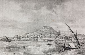 Ansicht von Neapel vom Meer aus, Kampanien, Italien, Lithographie von Salvatore Puglia aus Poliorama Pittoresco, Nr. 2, 17. August