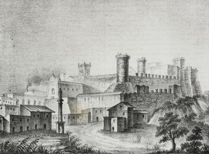 Ansicht von Oria, Apulien, Italien, Lithographie von Salvatore Puglia aus Poliorama Pittoresco, Nr. 13, 6. November