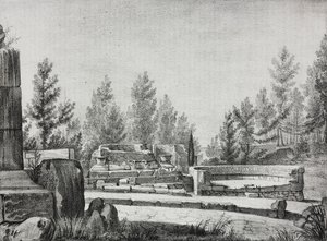 Ansicht der Ruinen von Pompeji, Kampanien, Italien, Lithographie von Salvatore Puglia aus Poliorama Pittoresco, Nr. 7, 25. September