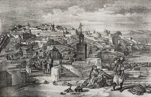 Ansicht der Zitadelle von Tanger, Marokko, Lithographie von Salvatore Puglia aus Poliorama Pittoresco, Nr. 26, 3. Februar von Salvatore Puglia