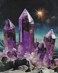 Kosmische Amethystlandschaft von Samantha Hearn
