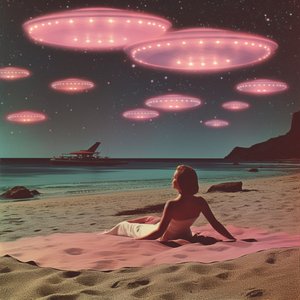 Rosa UFO-Strandtraum von Samantha Hearn