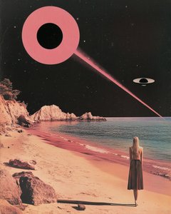 Rosa UFO Strandnacht von Samantha Hearn
