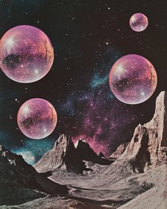 Lila Kugeln Alien-Landschaft von Samantha Hearn