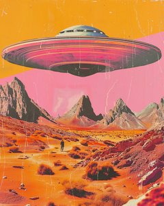 Retro Wüsten UFO