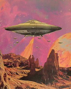 Retro Sci-Fi Wüstenplanet
