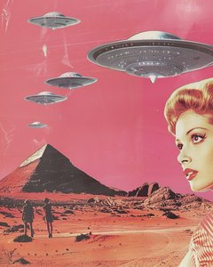 Retro UFO-Invasion von Samantha Hearn