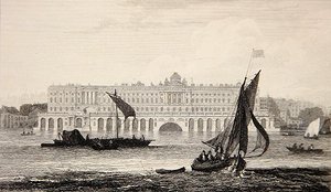 Ansicht von Somerset House vom Fluss Thames, graviert von W.B. Cooke (1778-1855) 1814