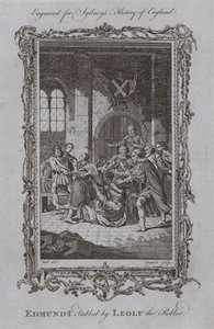 Edmund I. wird von Leolf dem Räuber erstochen von Samuel (after) Wale