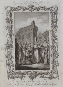 Paulinus tauft Edwin, den ersten christlichen König von Northumberland, in York von Samuel (after) Wale