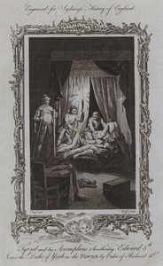 Tyrrel und seine Komplizen ersticken Edward V. und den Herzog von York im Tower auf Befehl von Richard III. (Stich) von Samuel (after) Wale