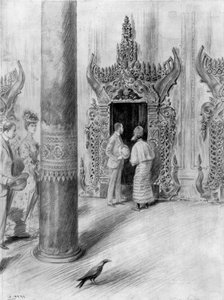 Der Prinz und die Prinzessin von Wales im Palast von König Theebaw, Mandalay, Burma, 1906