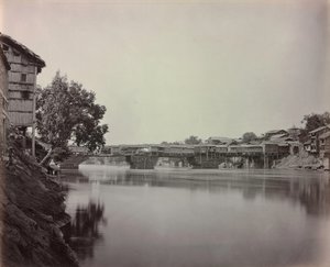 Brücke der Geschäfte, Srinagar, Kaschmir, 1864 von Samuel Bourne
