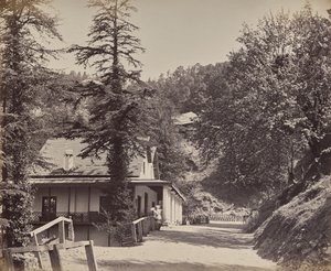 Simla. Die Mall in der Nähe der Combermere-Brücke von Samuel Bourne