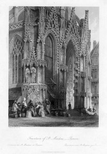 Der Brunnen von St. Maclou, Rouen, Frankreich, 19. Jahrhundert von Samuel Bradshaw