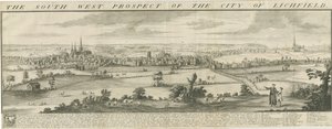 Lichfield - Südwestansicht: Gravur von Samuel Buck