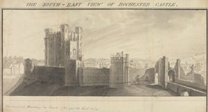 Die Südostansicht von Rochester Castle von Samuel Buck