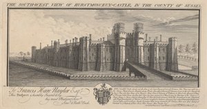 Die Südwestansicht von Hertsmonceux Castle in der Grafschaft Sussex