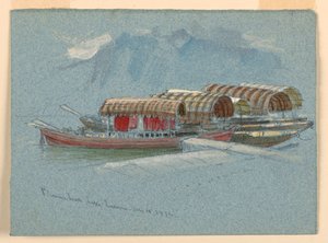 Zeichnung, Skizzen. Vergnügungsboote, Vierwaldstättersee, Schweiz, 10. Juli 1872 von Samuel Colman