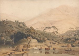Ein Kafferdorf von Samuel Daniell