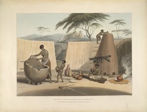 Booshuana-Frauen stellen Töpferwaren her, Illustration aus 
