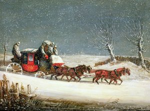 Die königliche Post im tiefen Schnee von Samuel Henry Alken