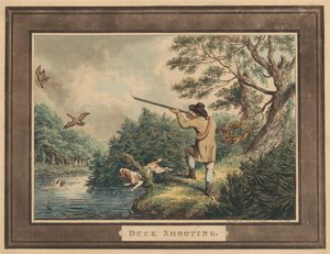 Jagd, Schießen, etc. [Satz von sechs]: 1. Entenjagd von Samuel Howitt