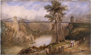 Blick auf die Avon-Schlucht mit dem genehmigten Entwurf für die Clifton Hängebrücke