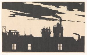 Silhouette der Oostergasfabriek von Samuel Jessurun de Mesquita (signed by artist)