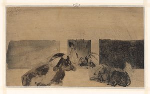 Einige liegende Ziegen von Samuel Jessurun de Mesquita