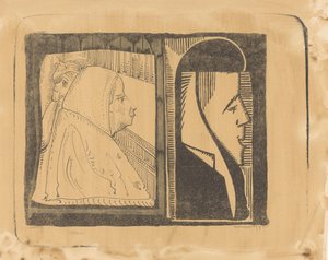 Fantasie: zwei Rahmen, in jedem ein Profil nach rechts von Samuel Jessurun de Mesquita
