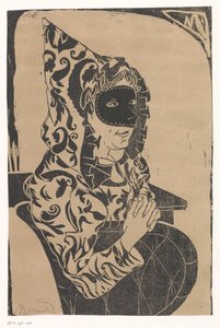 Maskierte Frau mit Umhang von Samuel Jessurun de Mesquita
