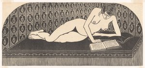 Lesen (Liegender Akt, ein Buch lesend)