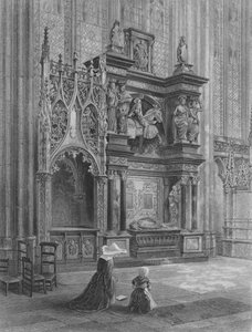 Grab von Louis de Breze, Kathedrale von Rouen (Gravur)