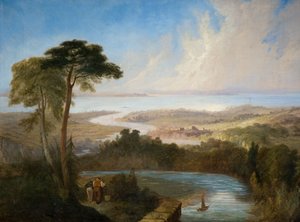 Panoramablick auf das Severn-Ästuar, frühes bis mittleres 19. Jahrhundert